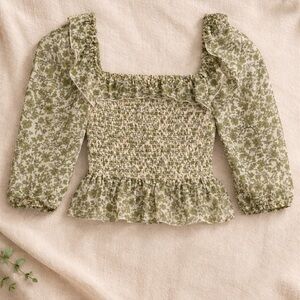 Few Moda Noho Top - Smocked Square-Neck Floral Blouse